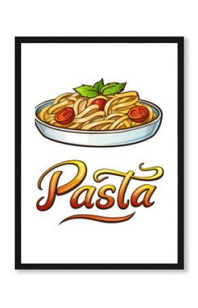 Pasta lettering and illustration