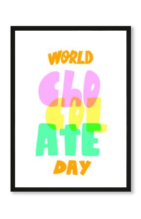 world chocolate day lettering on white background