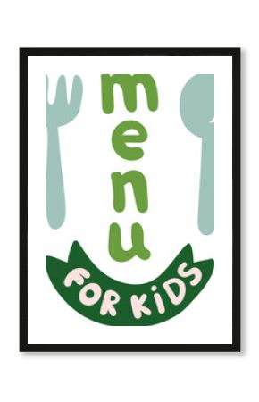 Kids Menu Fork and Spoon Logo