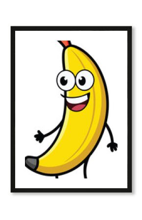 funny cartoon banana isolated silhouette