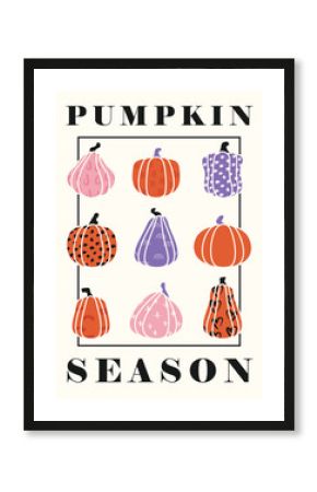 Halloween pumpkin season poster matisse style