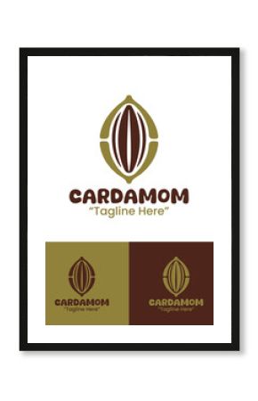 Cardamom Logo Organic Spice Emblem Design