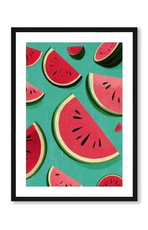 National Watermelon Day Poster Design for Summer Celebration Party