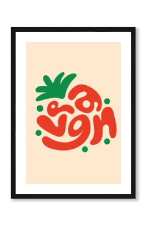 Illustration letter graffiti vegan fruit sweet