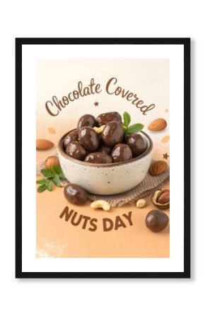 Happy chocolate day on white background for World Chocolate Day.