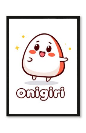 Onigiri. Cute kawaii vector illustration