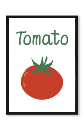 Poster with red tomato and inscription