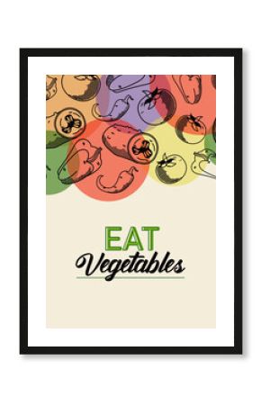 eat vegetables lettering poster with