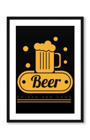 beer jar drink and lettering poster