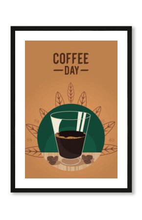 coffee day lettering with drink