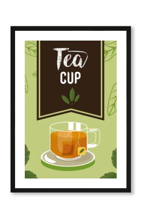 tea cup lettering with glass