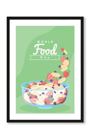 world food day lettering card