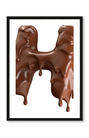 Decadent Delight: Stylized Letter H with Melting Chocolate