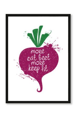 Colorful Illustration Of Isolated Beet Silhouette.