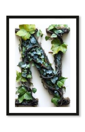 Nature's Alphabet: An 'N' Crafted from Vines and Ivy