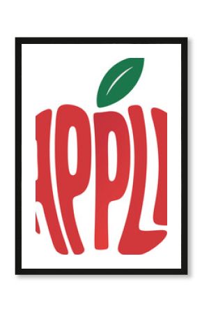 Word "APPLE," typography creative branding text vector logo design silhouette