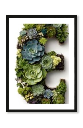 Succulent planter in the shape of the letter E.