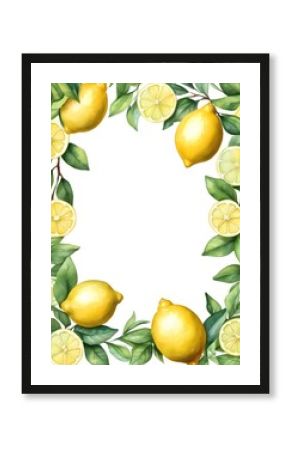 Bright and cheerful lemon watercolor art perfect for invitations, greeting cards, or creative layouts celebrating natures citrus beauty Generative AI