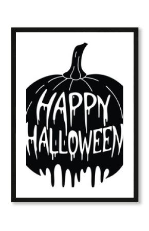 Happy Halloween Pumpkin Silhouette Icon