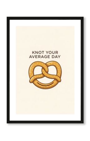 Playful pretzel design with humorous lettering for t-shirt or poster