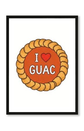 I love guacamole design with heart on decorative plate - perfect for food enthusiasts