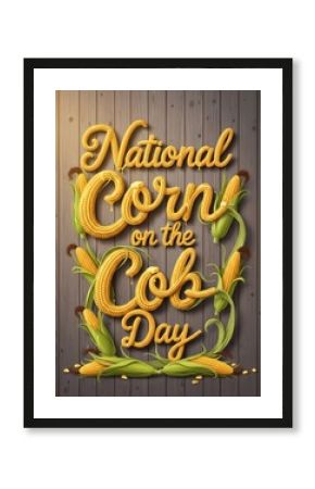 National corn on the cob day celebration design with corn graphics for festive decor