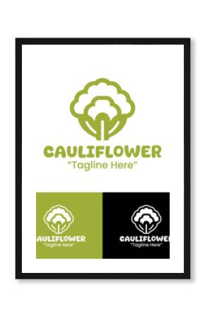 Premium Cauliflower Emblem for Organic Market Identity