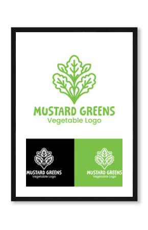 Fresh Mustard Greens Logo for Organic and Healthy Brands