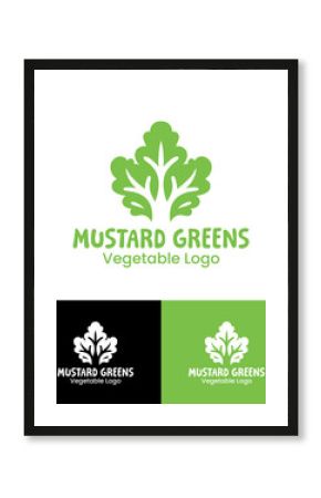 Abstract Mustard Greens Logo for Wellness Food Identity