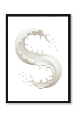 Milk splash letter s transparent background cutout png