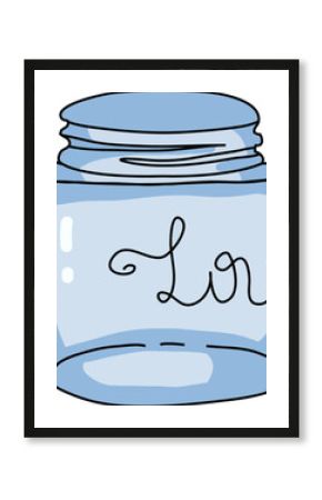 Glass jar with the word love on it