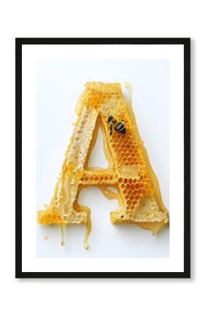 The letter A composed of honey