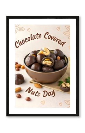 Happy chocolate day on white background for World Chocolate Day.