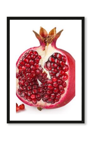 Half of pomegranate on a white background