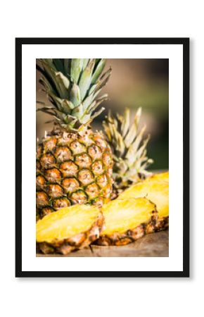 pineapple on a wooden board