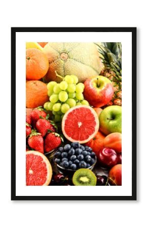 Composition with assorted fruits