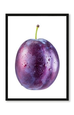 Plum with water drops. File contains clipping path.
