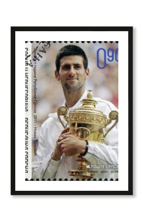REPUBLIKA SRPSKA - 2011: shows Novak Djokovic (born 1987), Tennis player, Sports Person of the Year, 2011