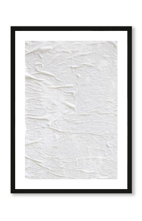 Blank white crumpled and creased paper poster element isolated