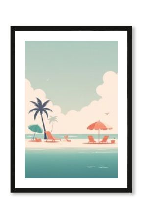 beach and resort vintage colorful flat illustration