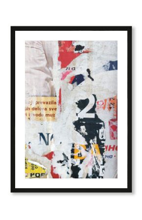 Torn and ripped street poster background, abstract and artistic old paper backdrop