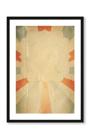Retro circus style poster template on rhombus background with ri
