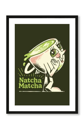 matcha retro mascot