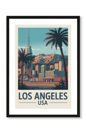 Vintage Travel Poster of Los Angeles California USA