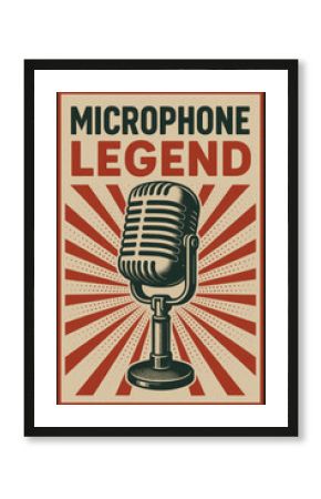 Microphone Legend retro poster