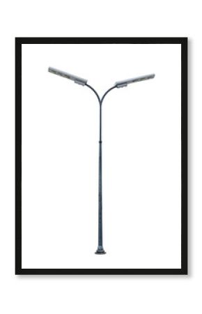 Lamp post. Decorative street lamp-post isolated. Modern Lamp post street road light pole.