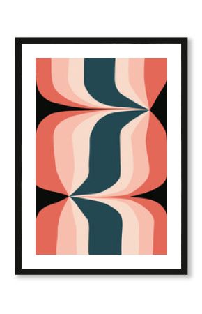 Bold Abstract Illustration In Pink, Blue and Black