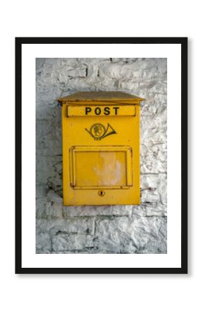 yellow post box greece