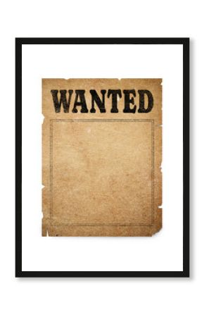 Poster Wanted isolated on white. Space for design