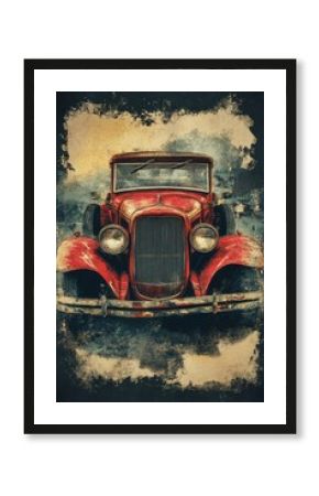 Vintage Classic Car Flyer Design for Retro Car Show Poster and Garage Invitation